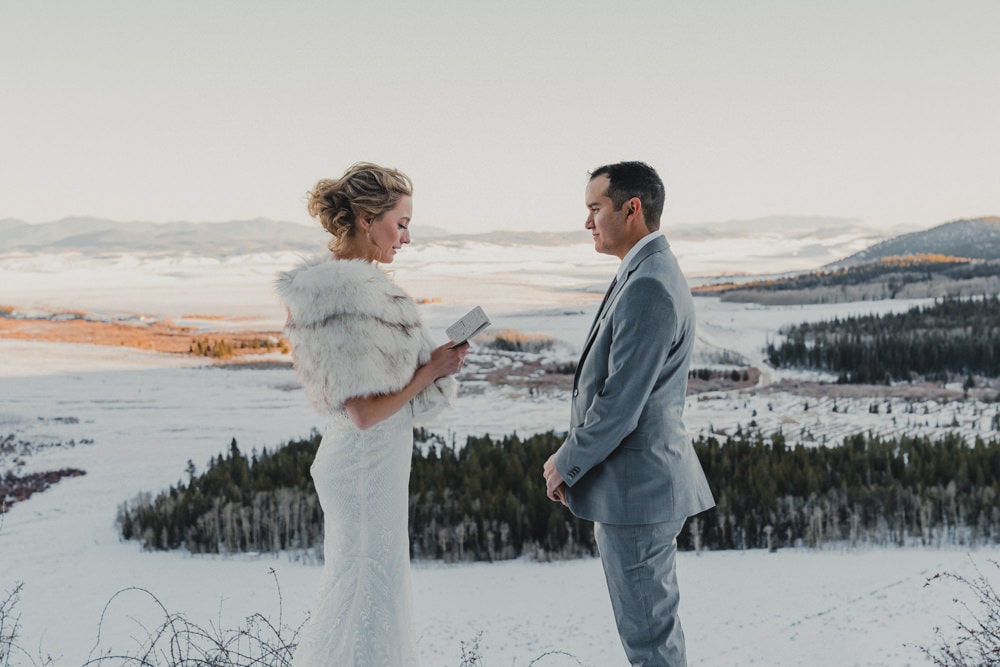 winter elopement in Colorado