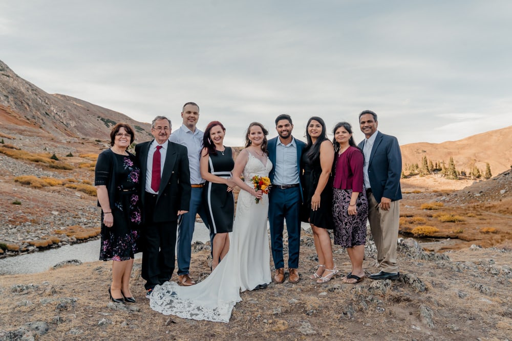 family photo of couple eloping in Colorado